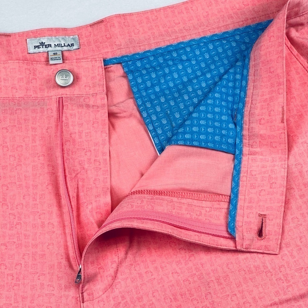 Peter Millar Golf Shorts Men’s 40 Pink Cocktail Shackleford Crown Sports Active - Picture 5 of 13
